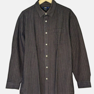 black double layered pure cotton shirt with vertical lining design perfect for cozy weather